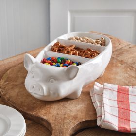 Divided Piglet Bowl - Perfect for Parties and Snacking