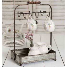 Tabletop Mug Rack with Tray - Organize Your Kitchen in Style