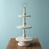 Three-Tier Farmhouse Display Stand - Rustic Feminine Decor for Kitchen or Home