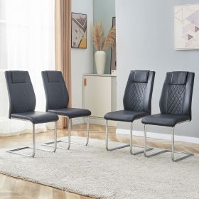 Modern Dining Chairs with Faux Leather Padded Seat Dining Living Room Chairs Upholstered Chair with Metal Legs Design for Kitchen, Living, Bedroom