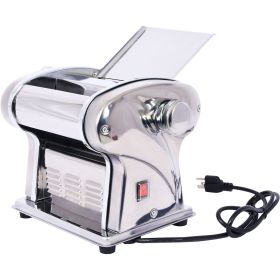 Electric Pasta Maker Noodle Maker Pasta Making Machine Dough Roller Cutter Thickness Adjustable Stainless Steel US 110V 135w one blade 2.5mm round noo