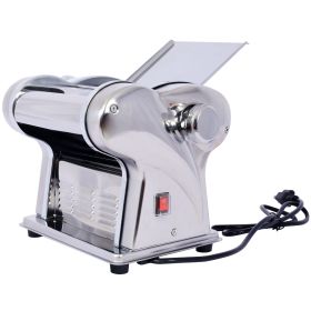 Electric Pasta Maker Noodle Maker Pasta Making Machine Dough Roller Cutter Thickness Adjustable Stainless Steel US 110V 135w 2 Blades Type 1.5mm round