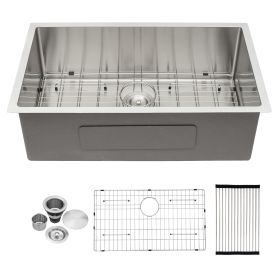 32 Inch Undermount Sink - 32'x19'x10' Undermount Stainless Steel Kitchen Sink 16 Gauge 10 Inch Deep Single Bowl Kitchen Sink Basin