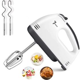 7 Speed Hand Mixer Electric Hand Mixer Portable Kitchen Hand Held Mixer for Food Whipping White Easy Operation