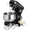 Black Stand Mixer, 6 Speed Electric Mixer With 5.5 Quart Stainless Steel Mixing Bowl, Black Body Kitchen Mixer With Dough Hook