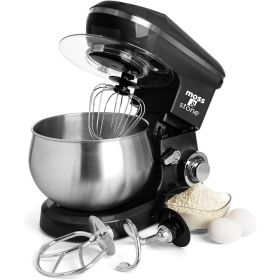 Black Stand Mixer, 6 Speed Electric Mixer With 5.5 Quart Stainless Steel Mixing Bowl, Black Body Kitchen Mixer With Dough Hook