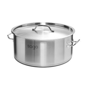 SOGA Stock Pot 44L Top Grade Thick Stainless Steel Stockpot 18/10