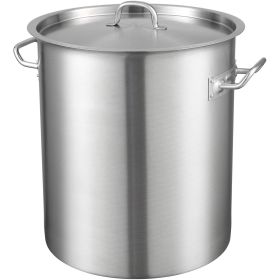 VEVOR Stainless Steel Stockpot, 42 Quart Large Cooking Pots, Multipurpose Cookware Sauce Pot with Lid & Handle, Heavy Duty Commercial Grade Stock Pot