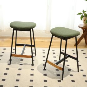 Modern Set of 2 Bar Stools Comfortable & Stylish Counter Height and Bar Height Bar Stools,Soft Fabric Upholstered, Backless for Kitchen