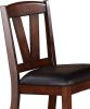 Dark Walnut Wood Framed Back Set of 2 Counter Height Dining Chairs Breakfast Kitchen Cushion Seats