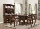 Dark Brown Finish Counter Height Chairs Set of 2 Wooden Dining Classic Dining Kitchen Furniture Upholstered Seat