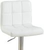 White Faux Leather Bar Stool Counter Height Chairs Set of 2 Adjustable Height Kitchen Island Stools Modern