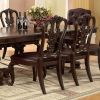 Traditional Intricate Back Design Set of 2 Side Chairs Brown Cherry Solid wood Chair Padded Leatherette Seat Kitchen Dining Room Furniture