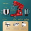 Stand Mixer, 8.5 Qt. Multifunctional Electric Kitchen Mixer with 9 Accessories for Most Home Cooks, SM-1507BM, Ruby Red