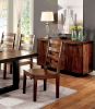 Tobacco Oak Finish Solid wood Industrial Style Kitchen Set of 2 Dining Chairs Ladder Back Chairs Dining Room Furniture