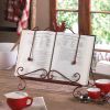 Stylish Red Rooster Cookbook Stand for Kitchen Organization and Display