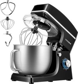 VIVOHOME 7.5 Quart Stand Mixer, 660W 6-Speed Tilt-Head Kitchen Electric Food Mixer with Beater, Dough Hook, Wire Whip (Color: Black)