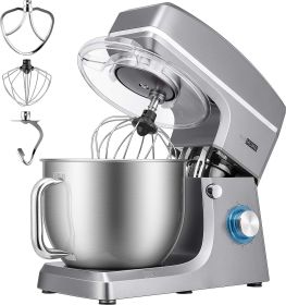 VIVOHOME 7.5 Quart Stand Mixer, 660W 6-Speed Tilt-Head Kitchen Electric Food Mixer with Beater, Dough Hook, Wire Whip (Color: Iron Gray)