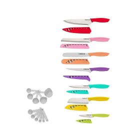 Farberware 25-Pc. Kitchen Cutlery Set with Measuring Tools, Rainbow (Brand: Farberware)