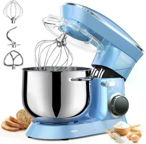 9.5 Qt Stand Mixer, 10-Speed Tilt-Head Food Mixer, Vezzio 660W Kitchen Electric Mixer with Stainless Steel Bowl, Dishwasher-Safe (Color: Blue)