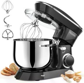 9.5 Qt Stand Mixer, 10-Speed Tilt-Head Food Mixer, Vezzio 660W Kitchen Electric Mixer with Stainless Steel Bowl, Dishwasher-Safe (Color: Black)